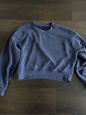 Lululemon Perfectly Oversized Cropped Crew *Softstreme Mineral Blue 6